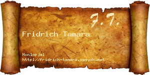 Fridrich Tamara névjegykártya